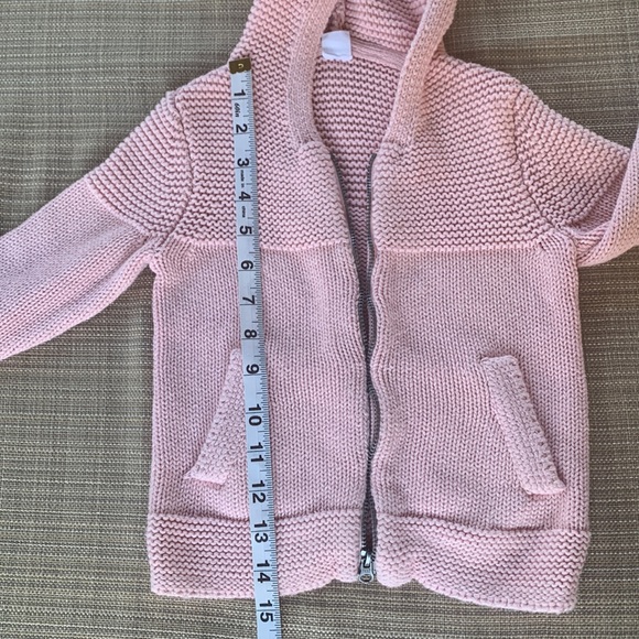 Baby GAP Pink Sweater- Zipper- Hood with Ears - Knit- Age 3 Years - Picture 11 of 12